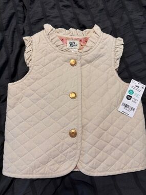 OshKosh B'gosh Cream Quilted Baby Vest with Gold Buttons